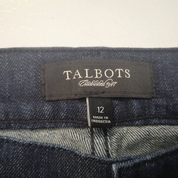 Talbots Ladies Size 12 Dark Wash Boot Cut Zipper & Button Closure Jeans - Picture 3 of 13